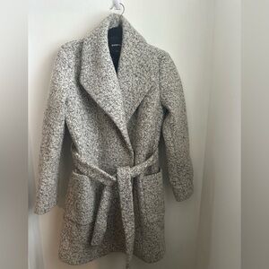 Express Women's Textured Gray Trench Coat